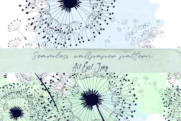 Beautiful Floral Pattern with Dandelions