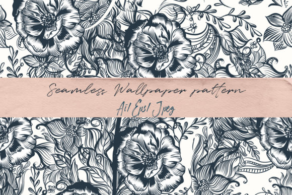 Beautiful Floral Swirl Pattern Vintage