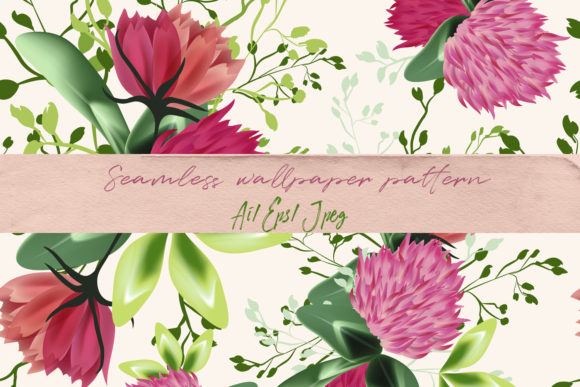 Beautiful Floral Vector Pattern Clover