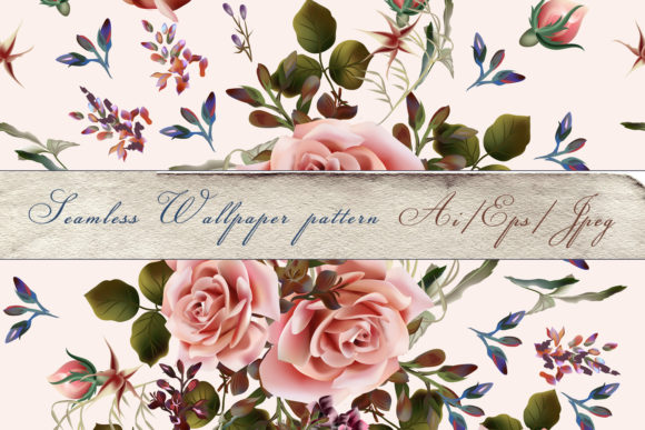 Beautiful Pattern Illustration Pink Rose