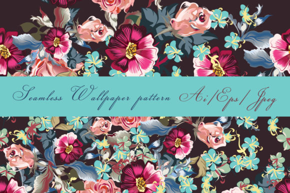 Cute Rose Pattern in Vintage Style