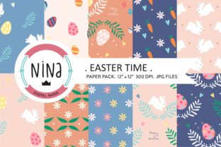 Easter Digital Paper Easter Time Bunny: Versatile High-Resolution Patterns for Creative Professionals and Everyday Makers