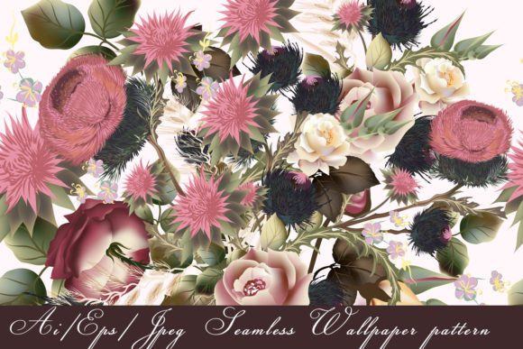 Fashion Botanical Pattern in Retro Style