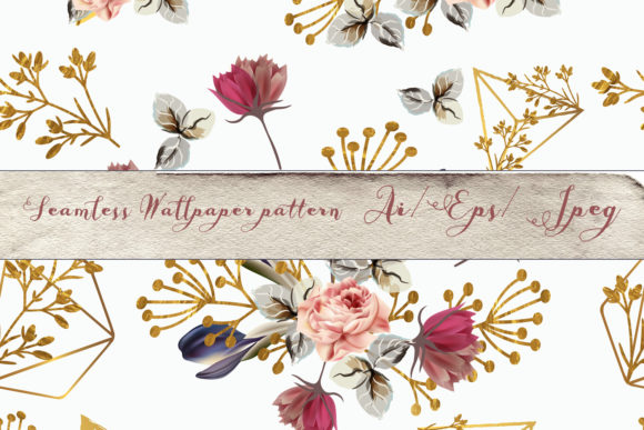 Fashion Vintage Vector Boho Rose Pattern