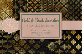 Gold and Black Damask Pattern