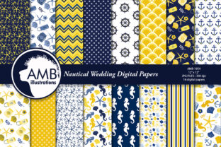 Nautical Digital Papers, Beach AMB-1954