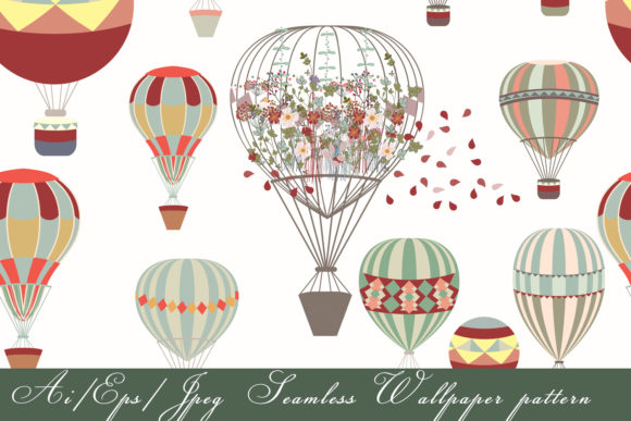 Pattern Vector Air Balloonns Hipster