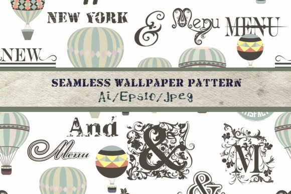 Retro Pattern with Air Balloons Vector