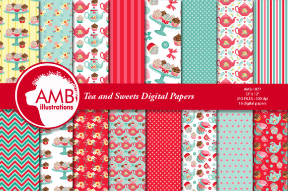 Tea and Sweets Digital Papers