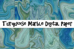 Turquoise Marble Digital Paper